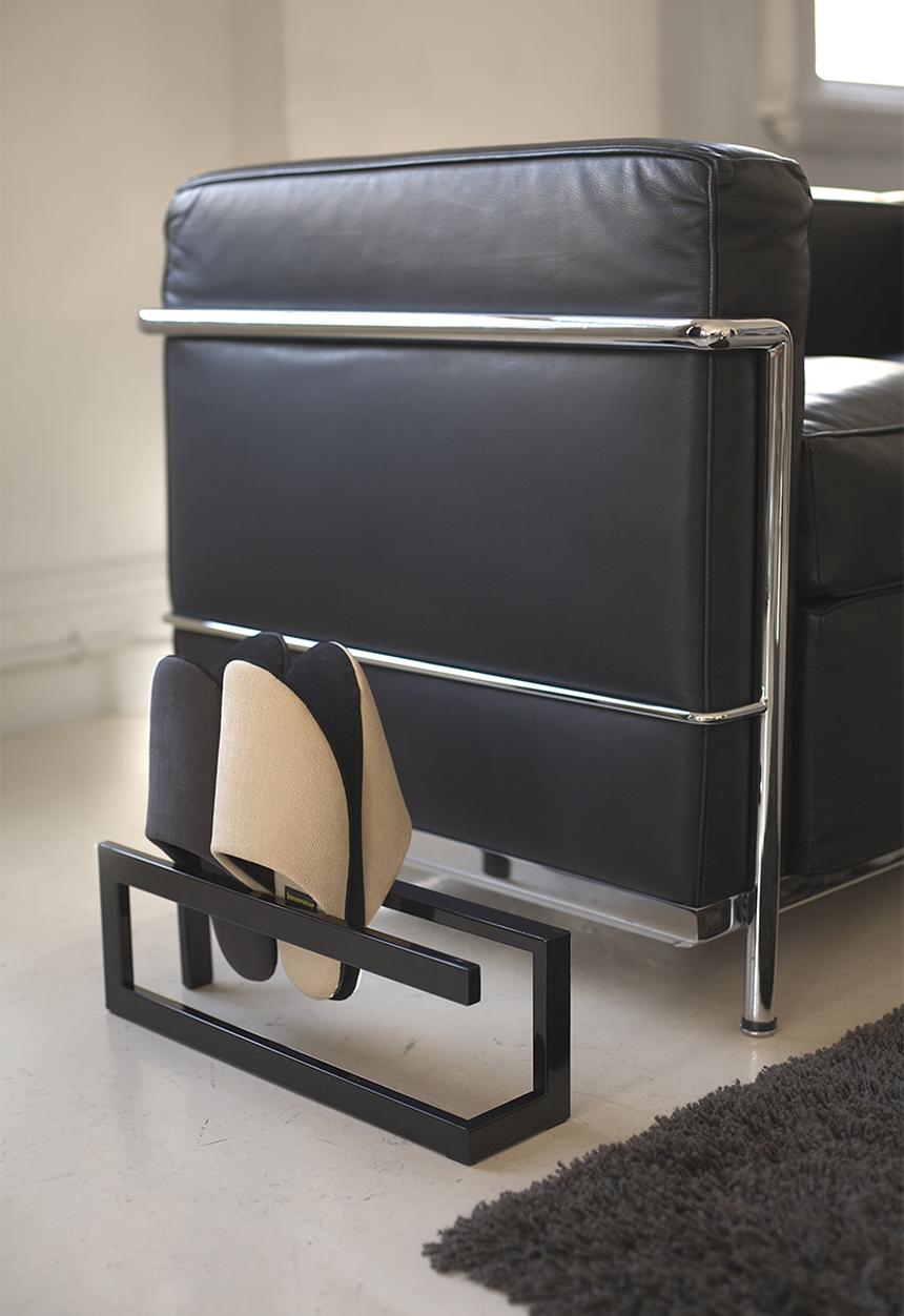 Yamazaki - Line slipper rack - black