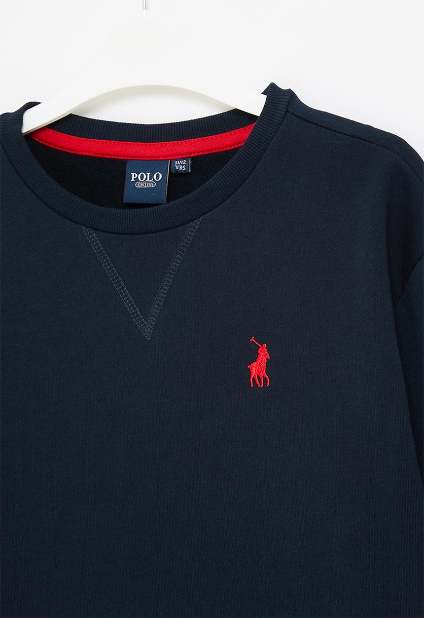 POLO - Boys classic crew neck sweater - navy
