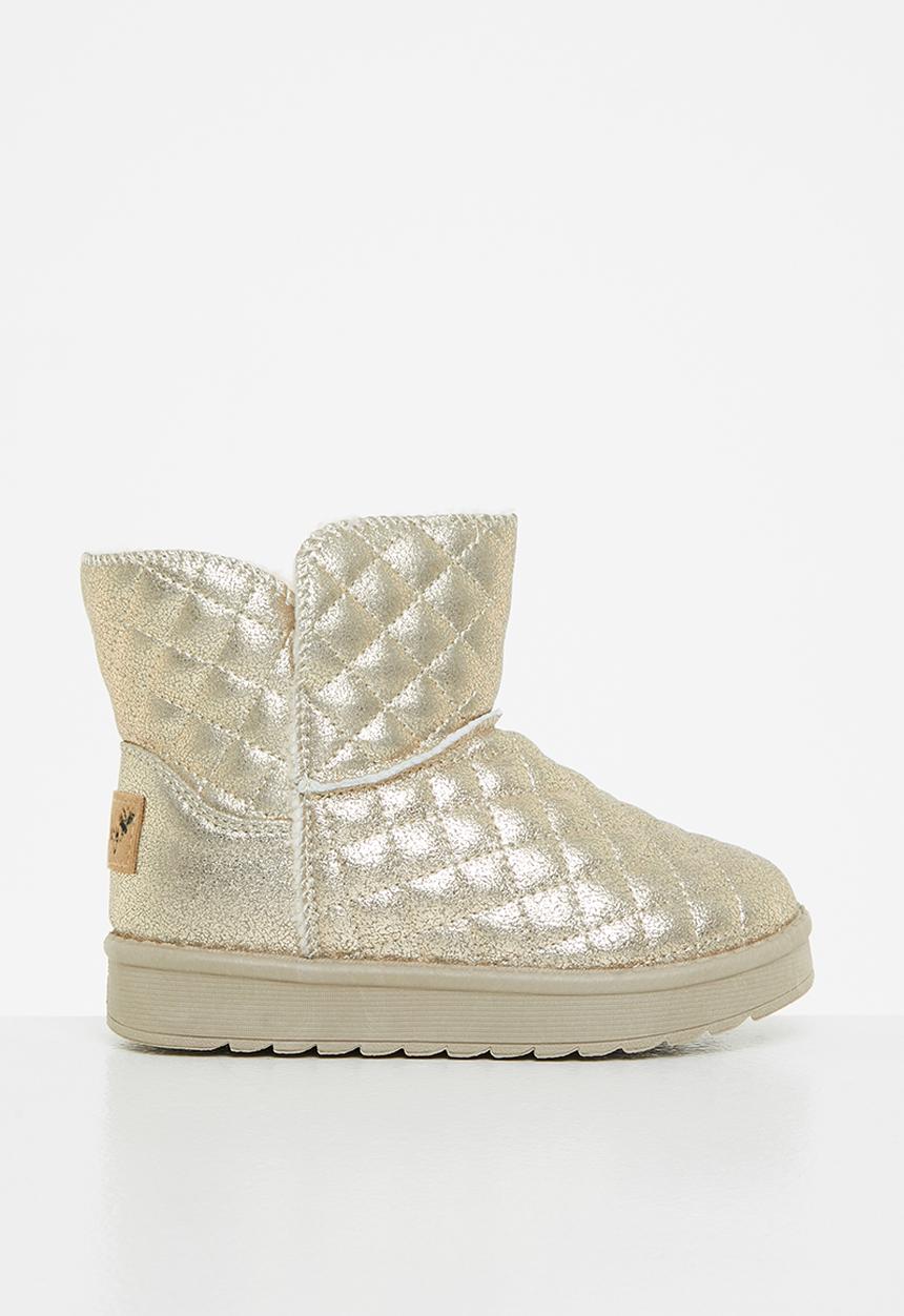 Flutterby - Girls mid calf cozy boots - gold