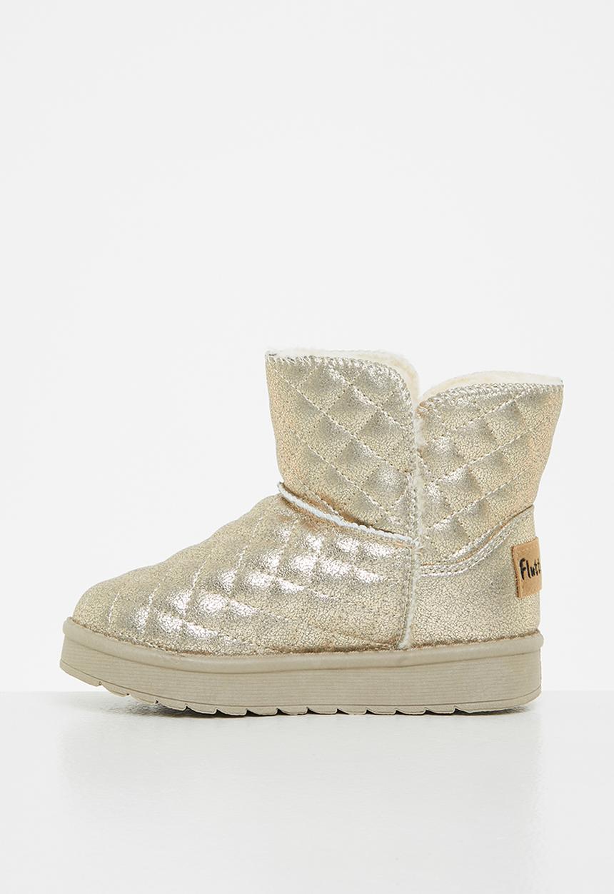 Flutterby - Girls mid calf cozy boots - gold