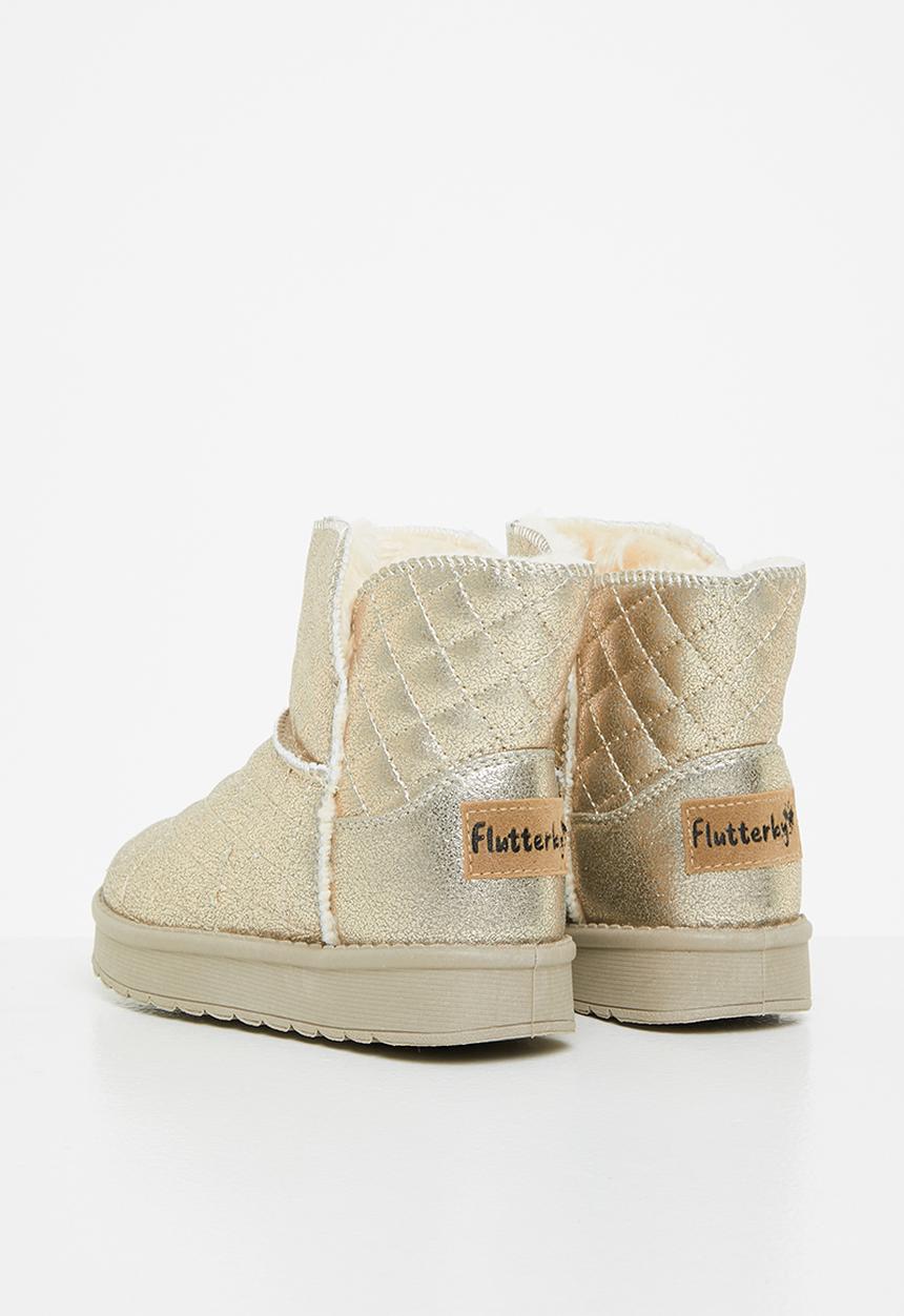 Flutterby - Girls mid calf cozy boots - gold
