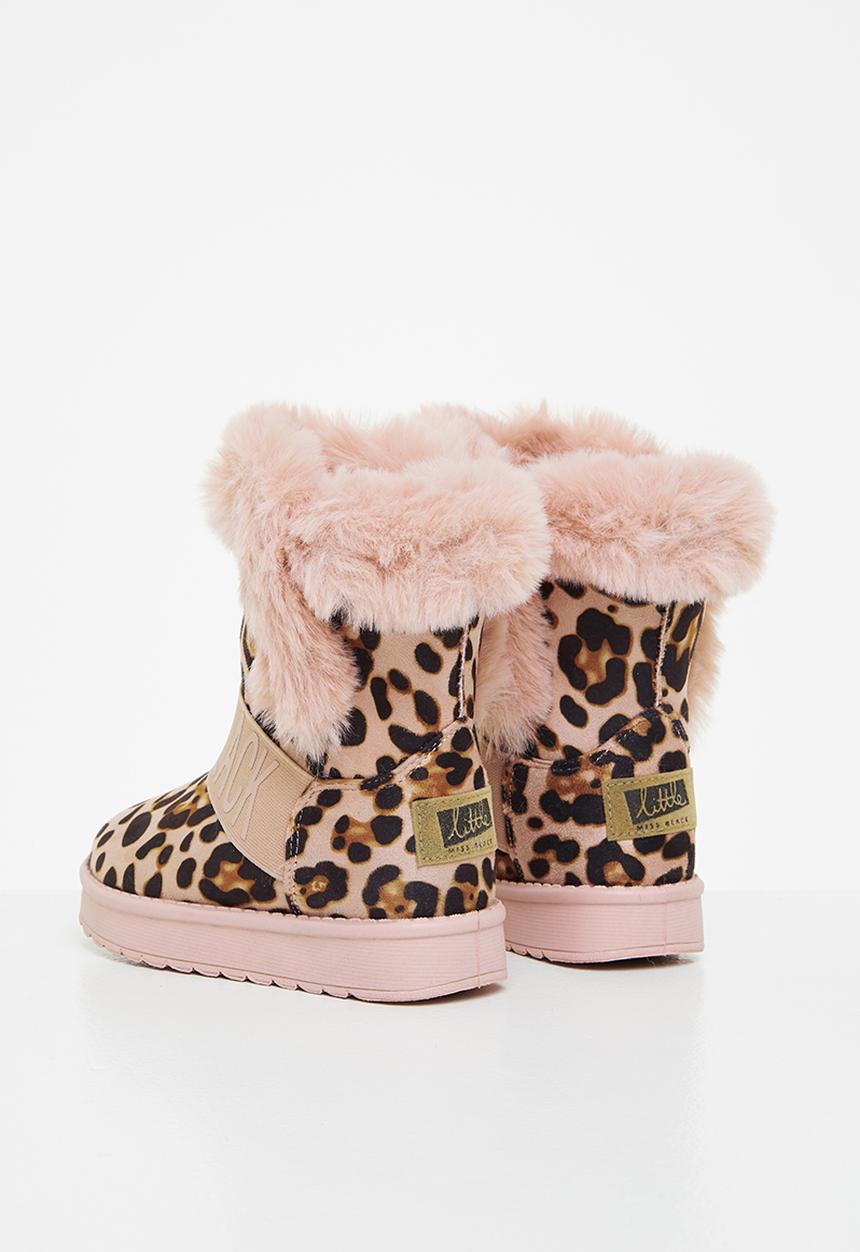 Little Miss Black - Rae girls snug boots - pink