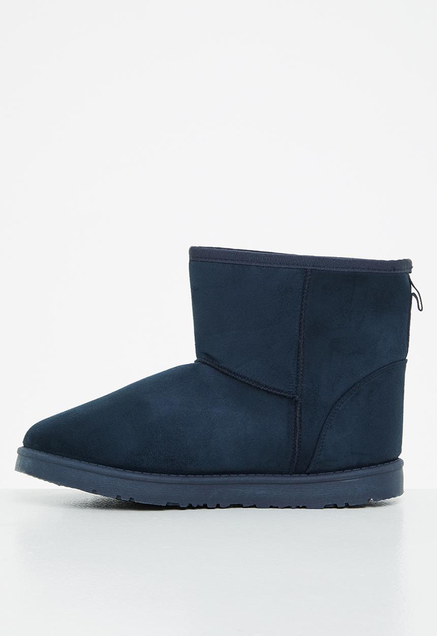 Jada - Faux shearling ankle bootie - navy