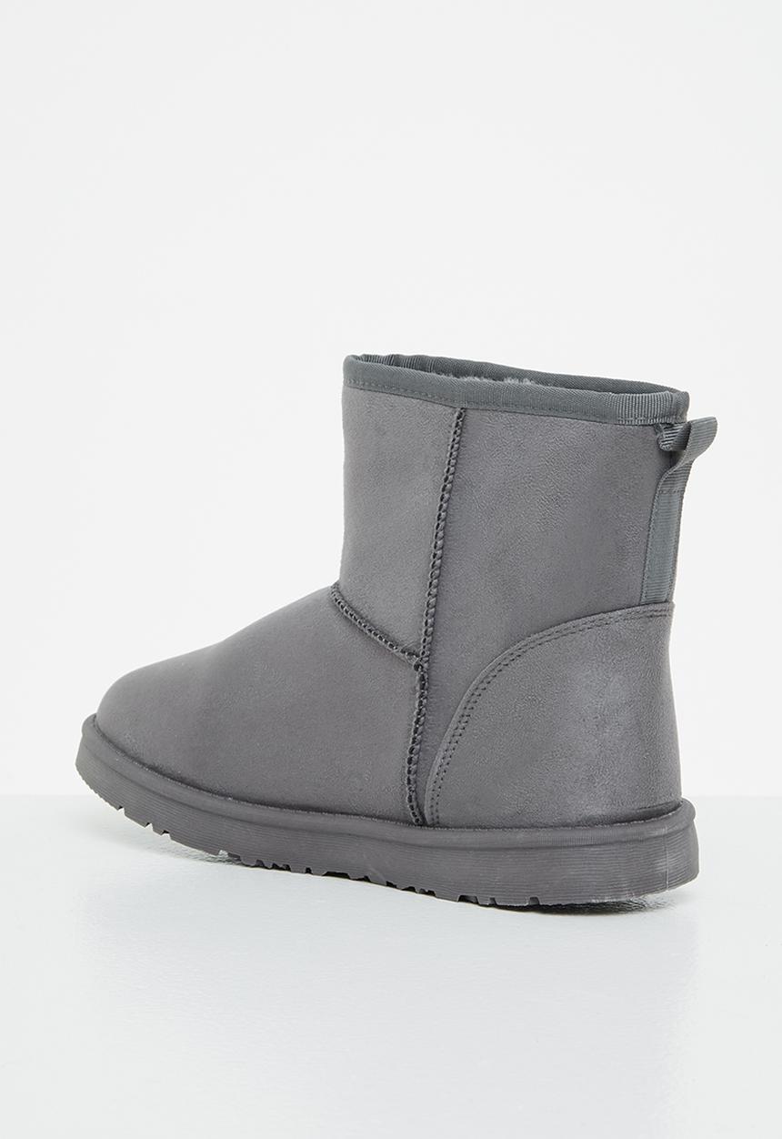 Jada - Faux shearling ankle bootie - grey