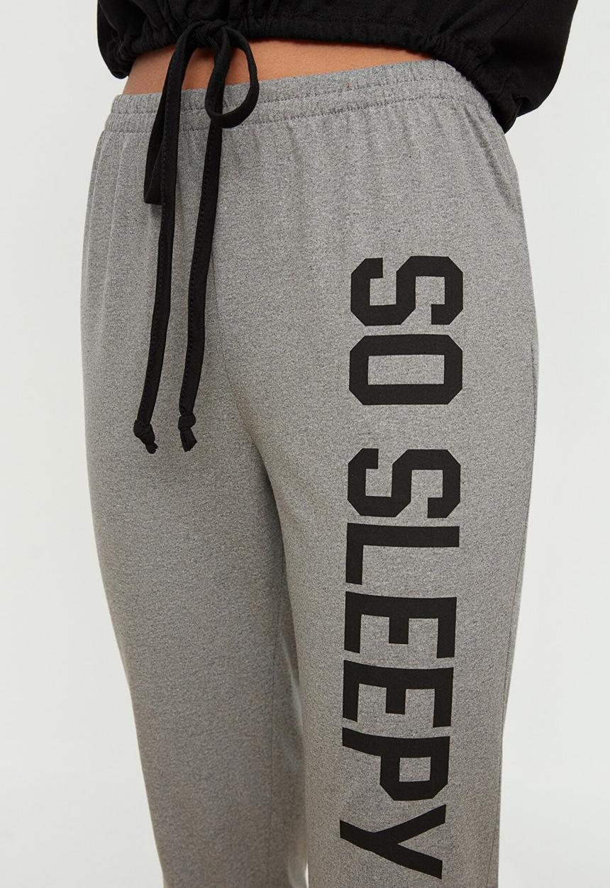 Trendyol - Knit pajamas set - black & grey 