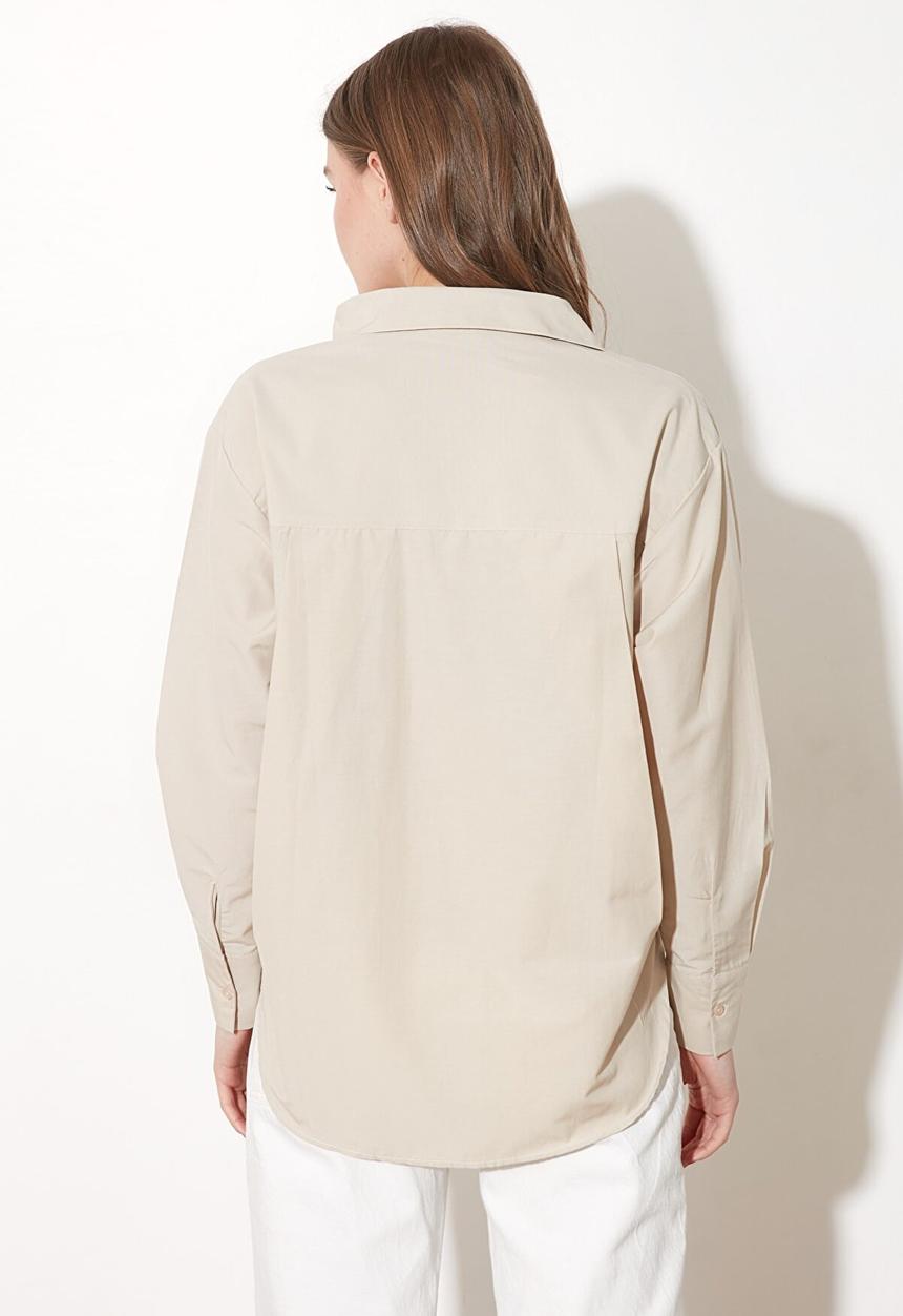 Trendyol - Boyfriend shirt - grey