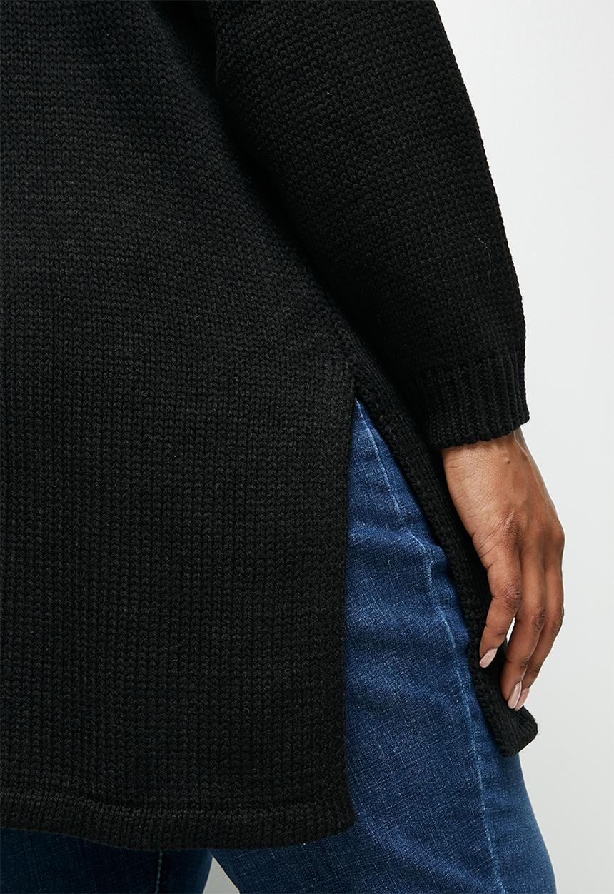 edit Plus - Longline fuzzy jumper - black