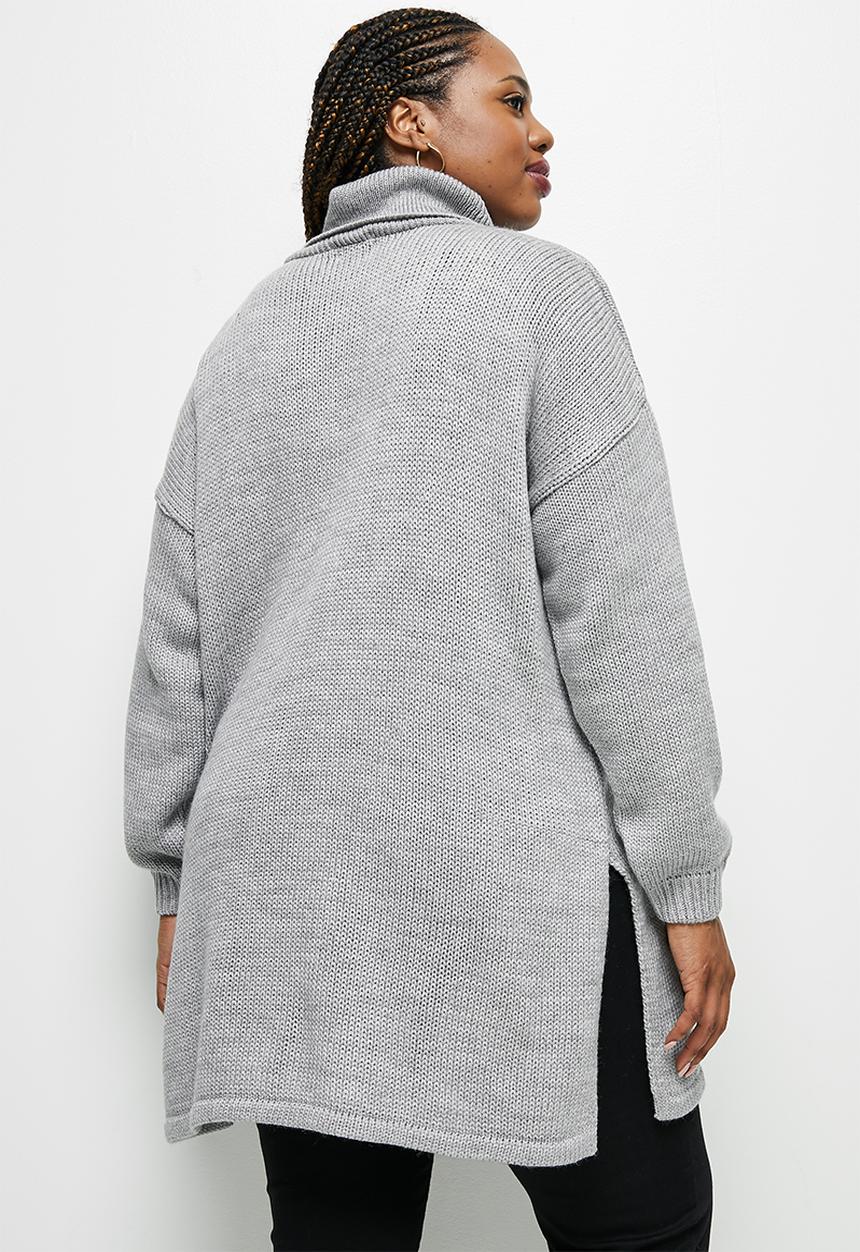edit Plus - Longline fuzzy jumper - silver grey