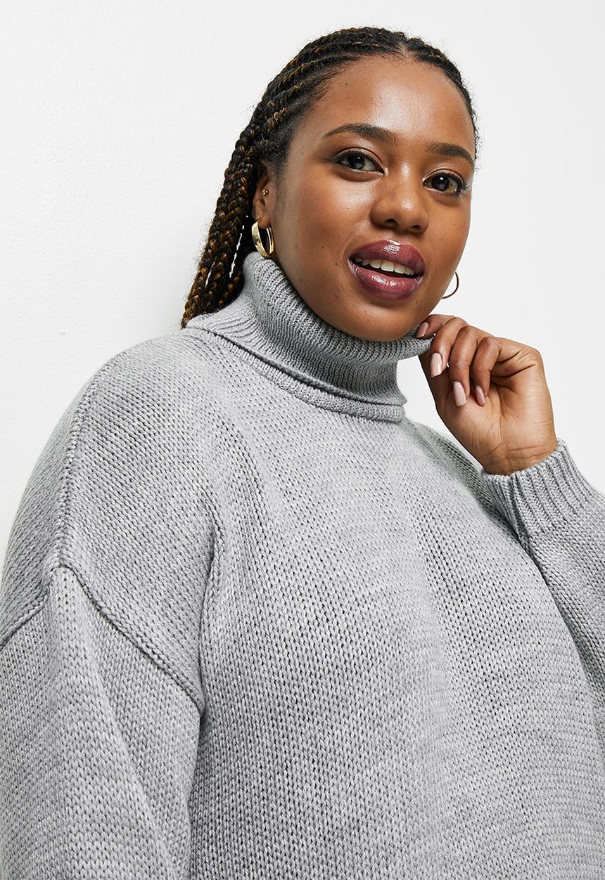 edit Plus - Longline fuzzy jumper - silver grey