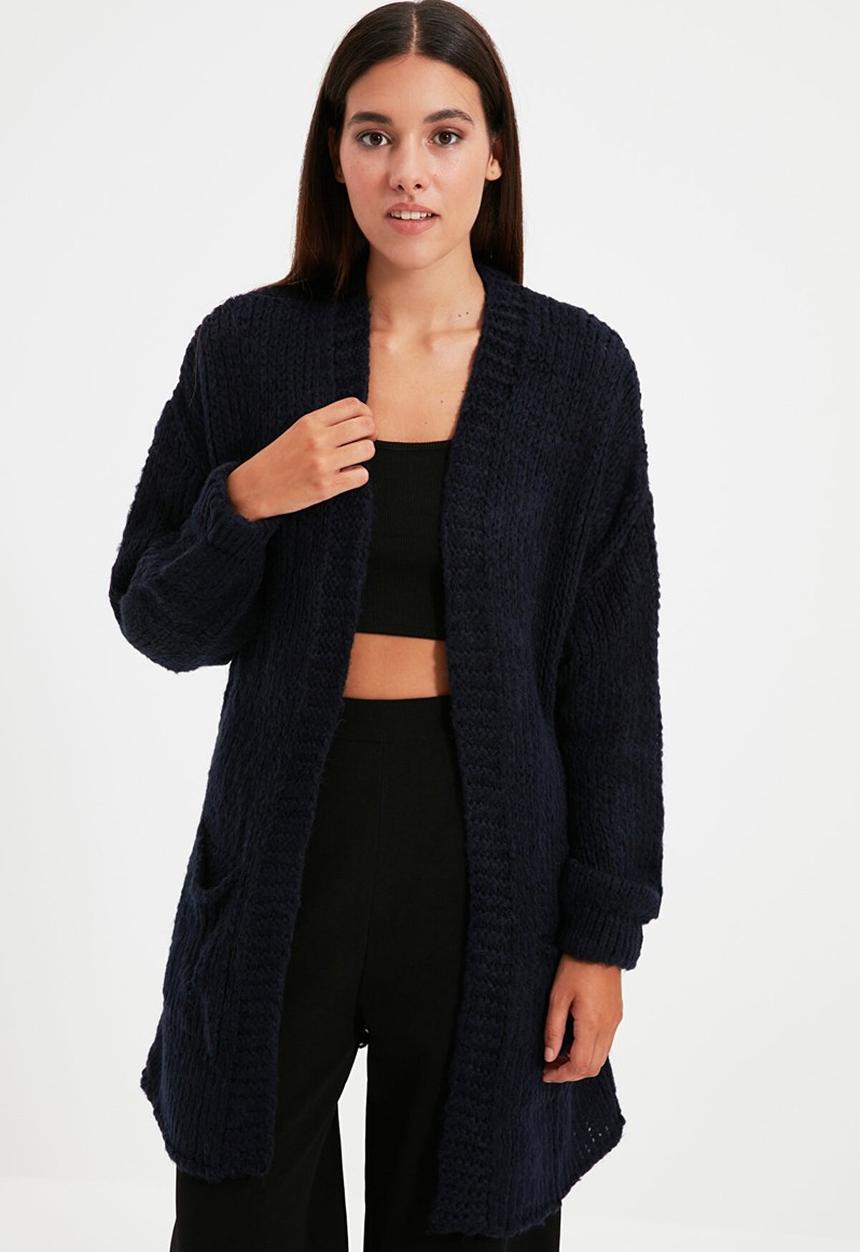 Trendyol - Pocket detailed knit cardigan - navy
