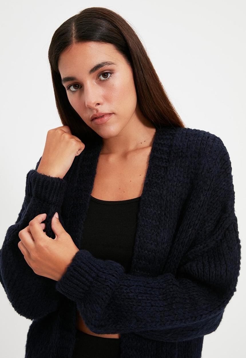 Trendyol - Pocket detailed knit cardigan - navy
