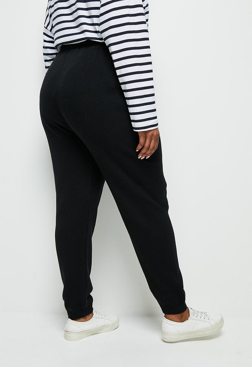 edit Plus - Knitwear harem pant - black