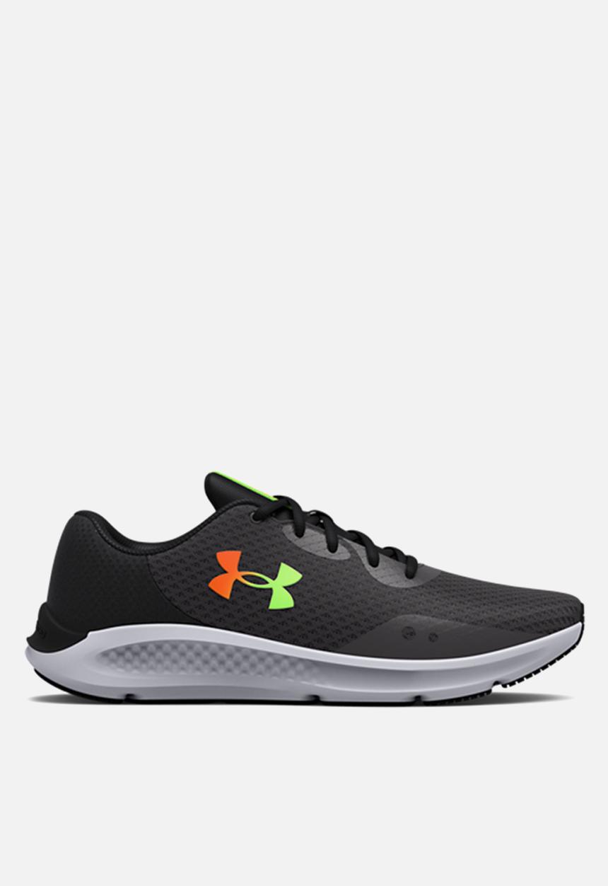 Under Armour - Ua charged pursuit 3 - jet gray, black & blaze orange