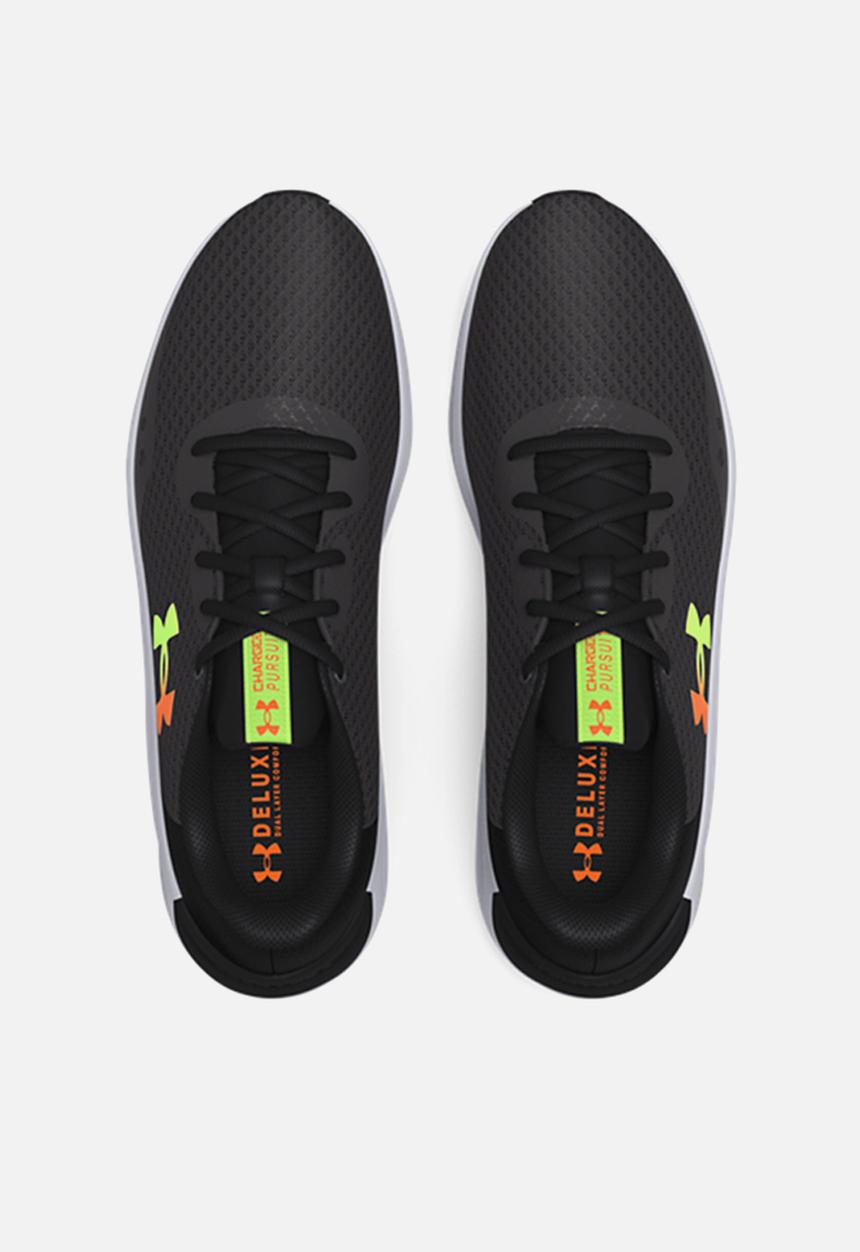 Under Armour - Ua charged pursuit 3 - jet gray, black & blaze orange