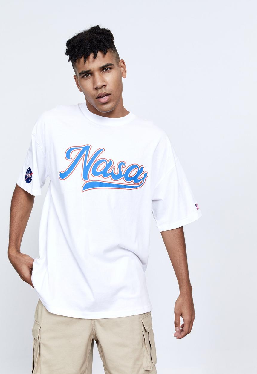 Factorie - Oversized nasa t shirt - lcn nas white/nasa script