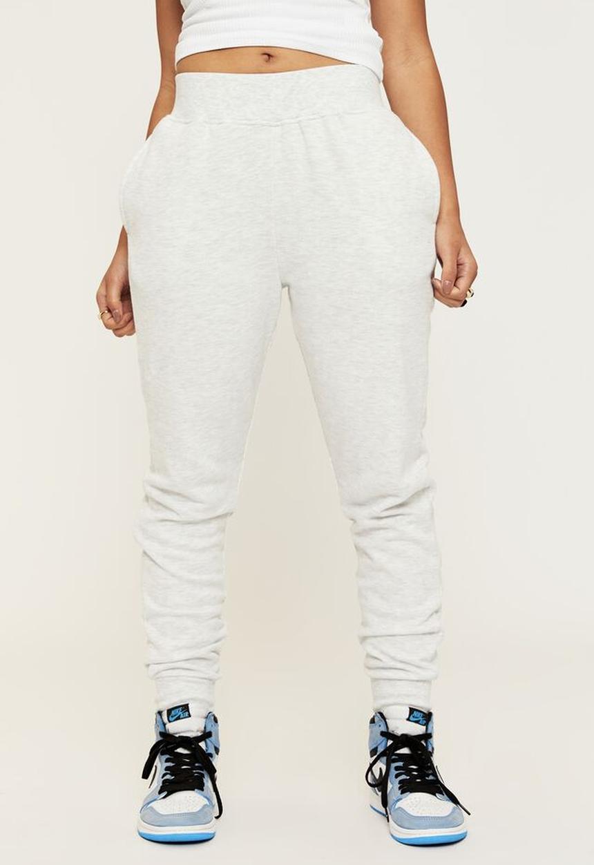 Supré  - Erica slim fit track pant - light grey marle