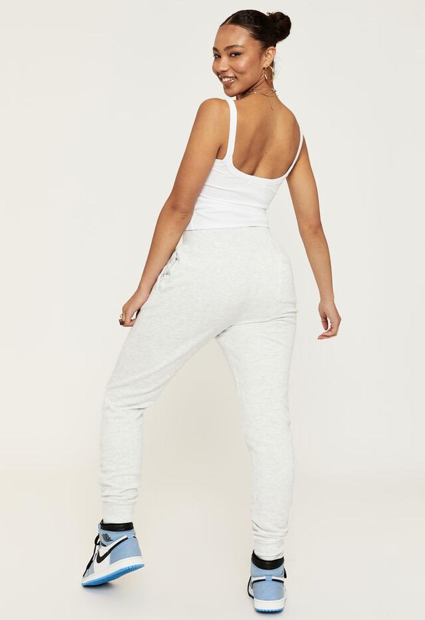 Supré  - Erica slim fit track pant - light grey marle