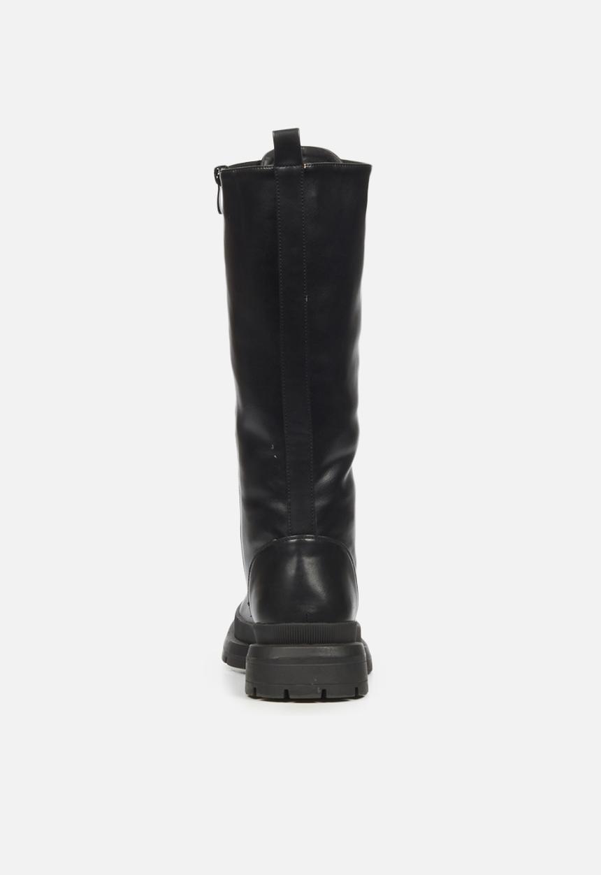 Rock & Co - Police 1 lace up knee high boot - black