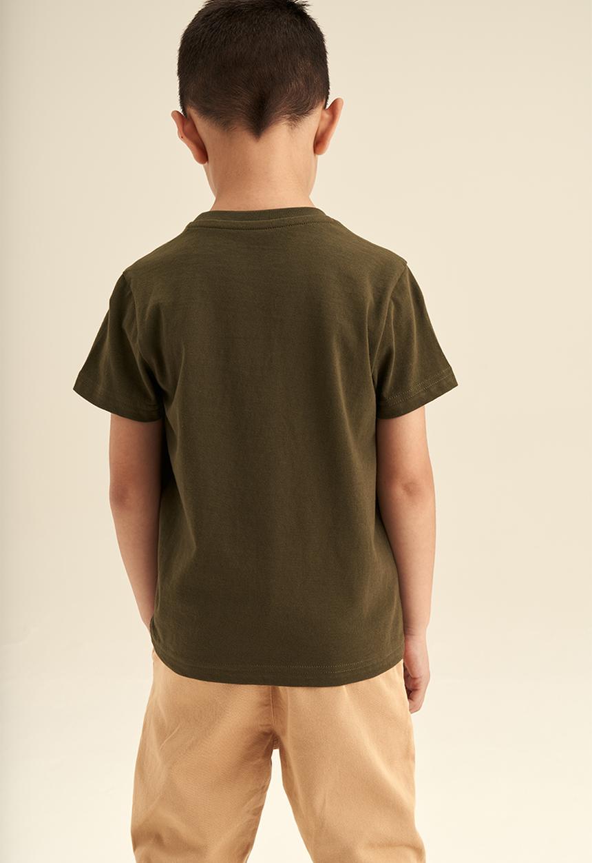 POLO - Boys cut & sew ss printed tee - olive