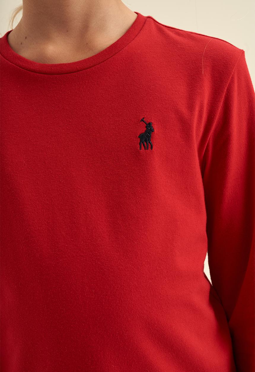 POLO - Girls classic long sleeve tee - red