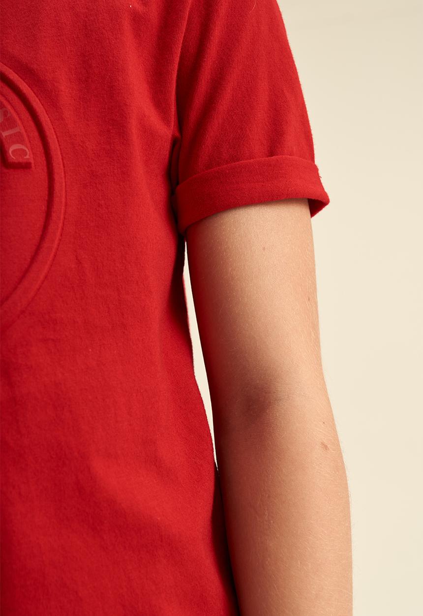 POLO - Girls embossed short sleeve tee - red