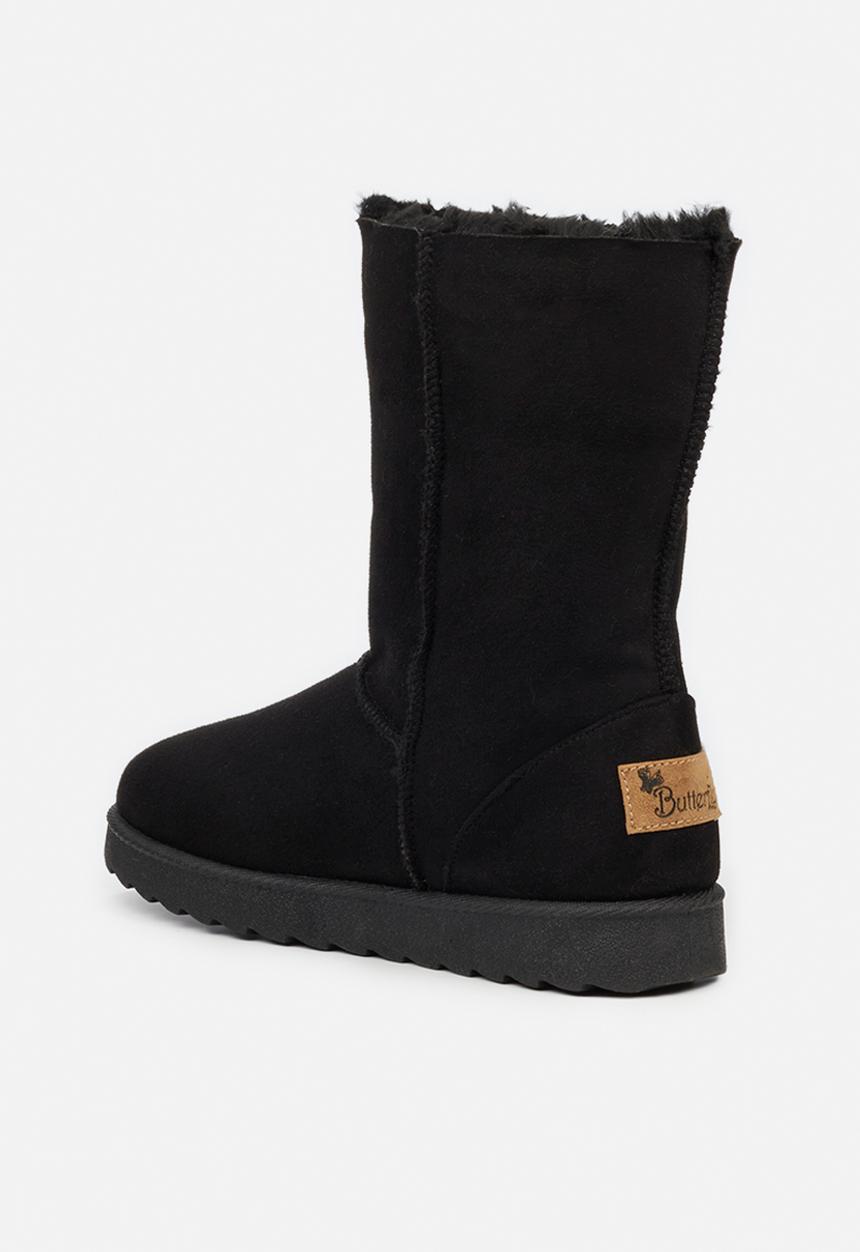 Butterfly Feet - Cozy 4 slipper boot - black