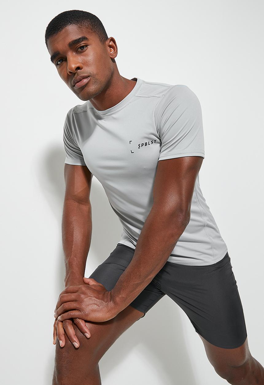 Superbalist - Curved hem sports tee - mid grey