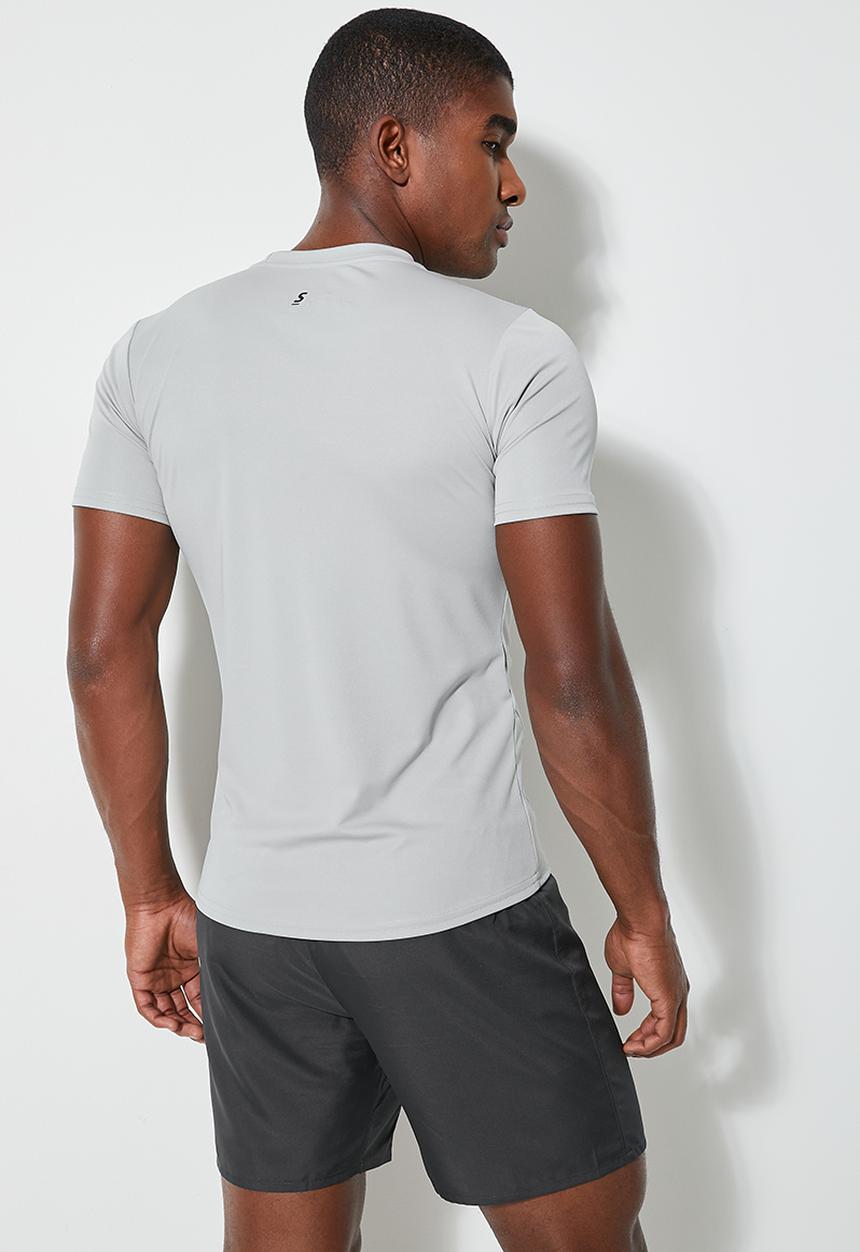 Superbalist - Curved hem sports tee - mid grey