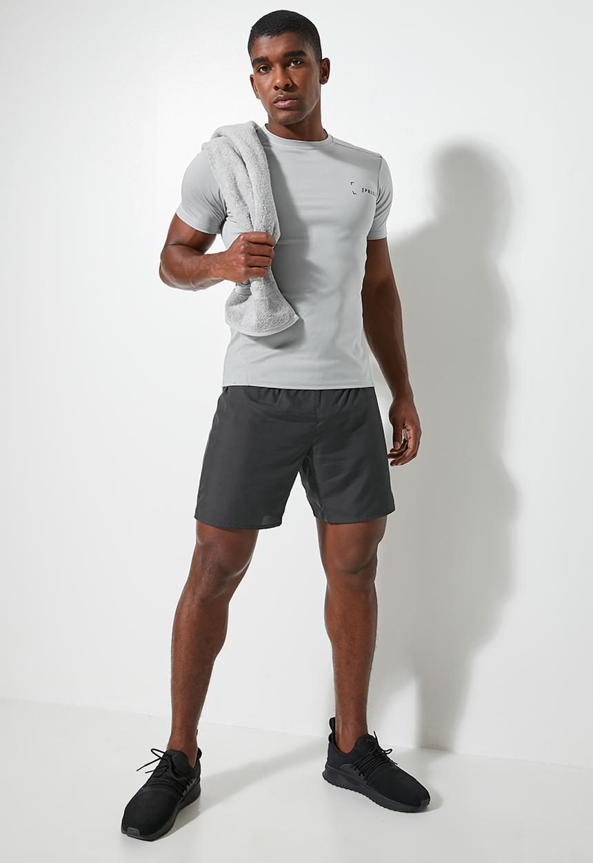Superbalist - Curved hem sports tee - mid grey