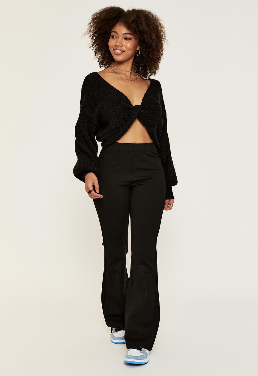Supré  - Willow twist front knit - black