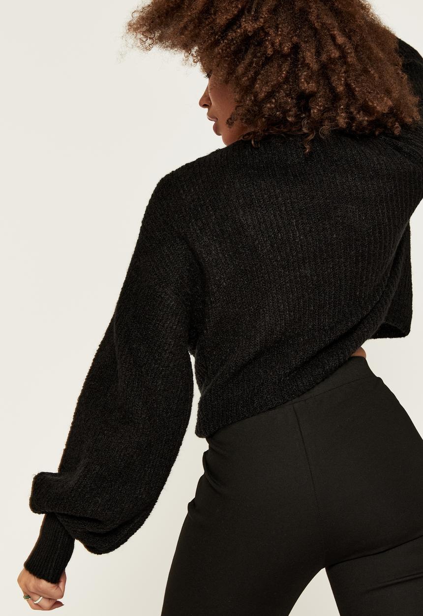 Supré  - Willow twist front knit - black