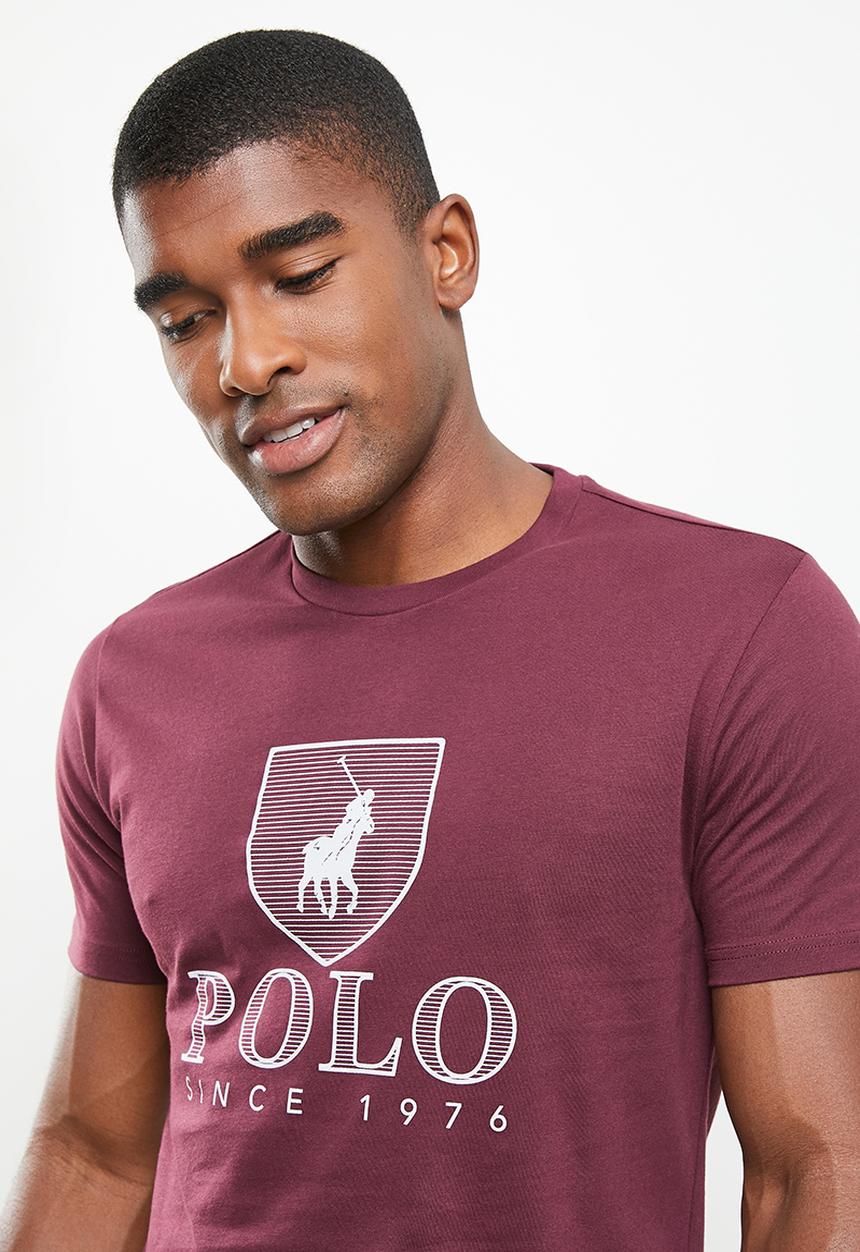 POLO - Cory Crest crew neck short sleeve tee- burgundy