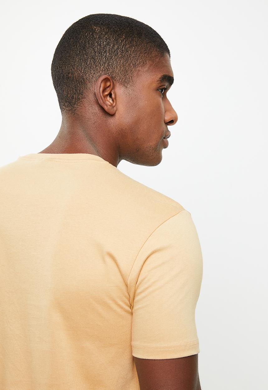 POLO - Cory Crest crew neck short sleeve tee - camel
