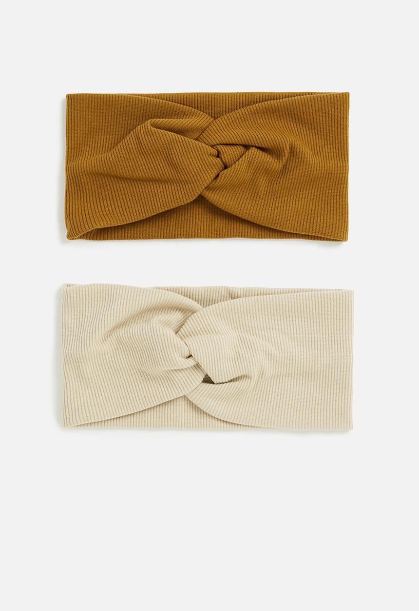 Superbalist - 2 pack headband set - cream & brown