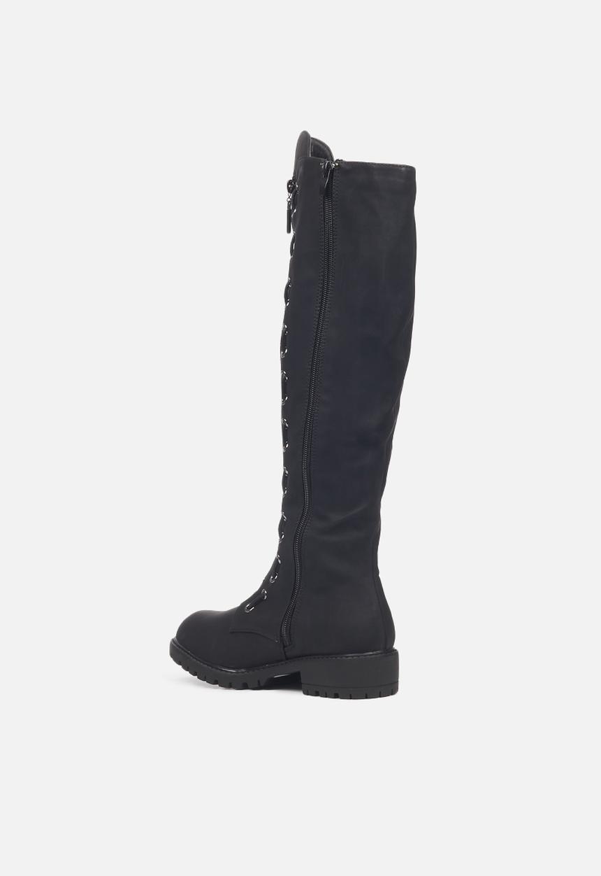 Miss Black - Ryder1 knee length lace-up boot - black