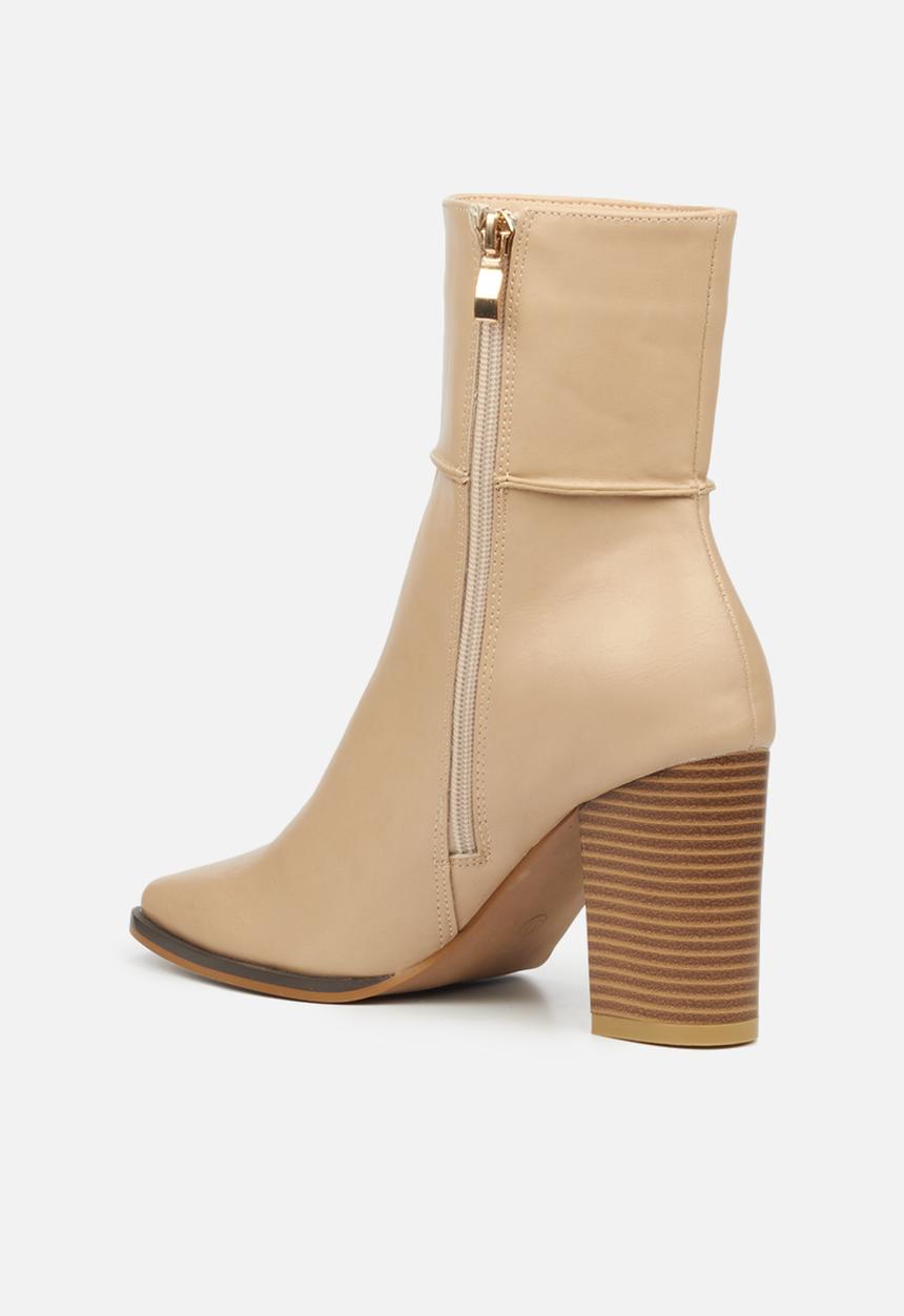 Miss Black - Ria1 mid calf boot - stone