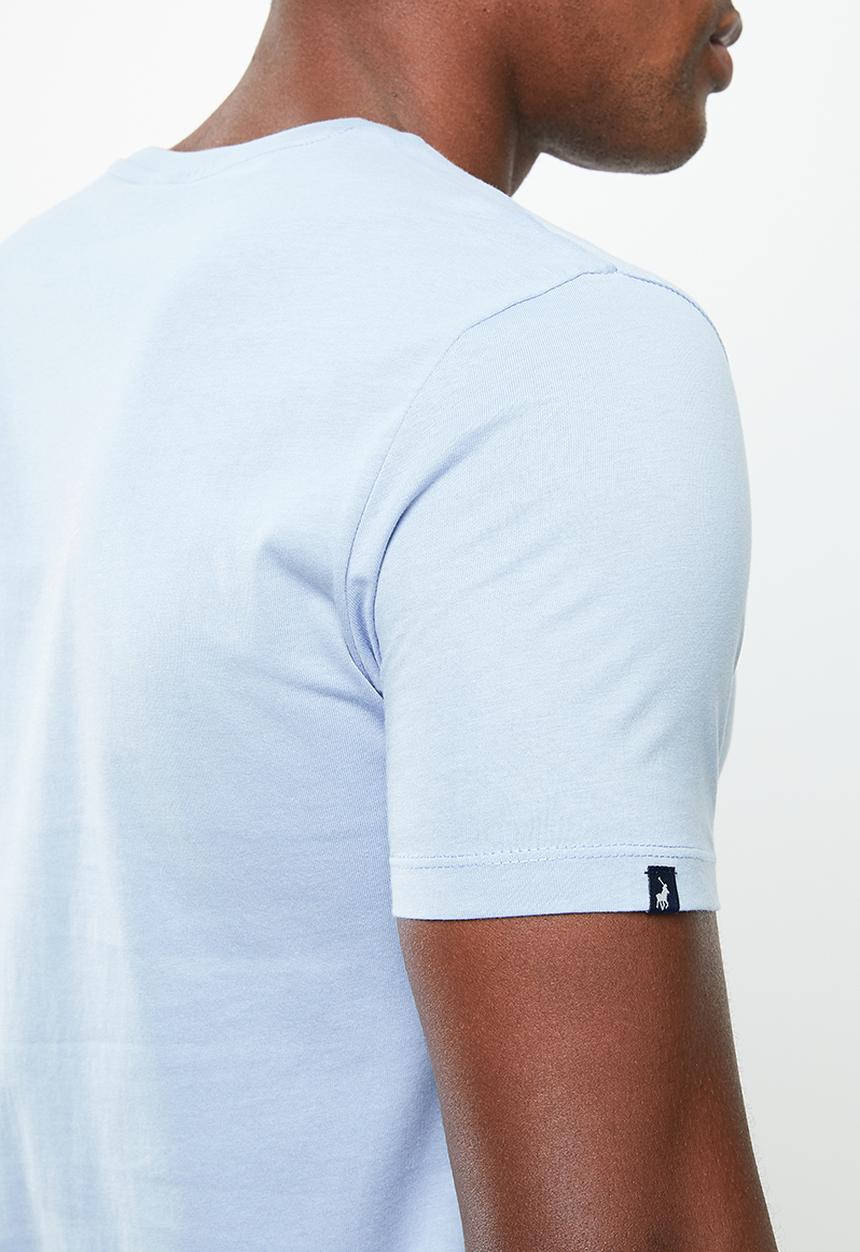 POLO - Men plain cn short sleeve tee - light blue