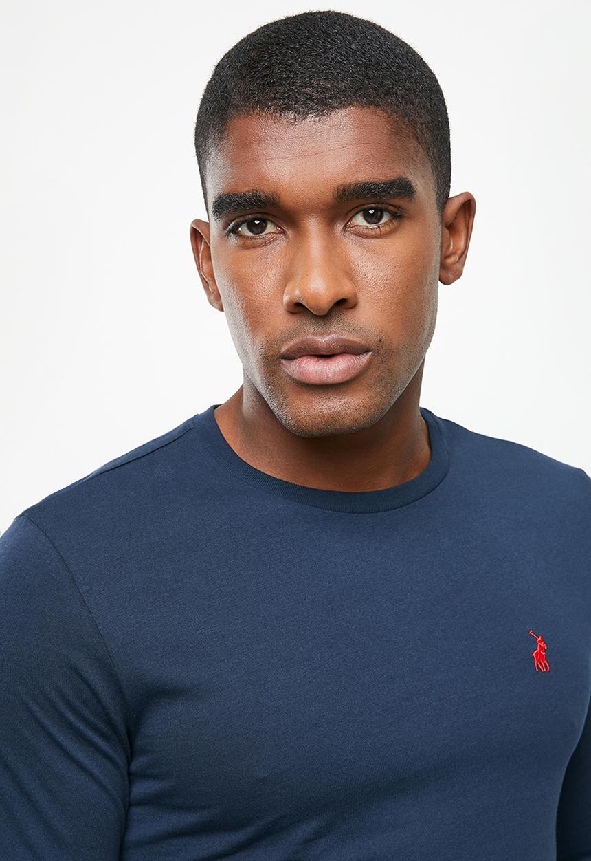 POLO - Men plain long sleeve tee - navy