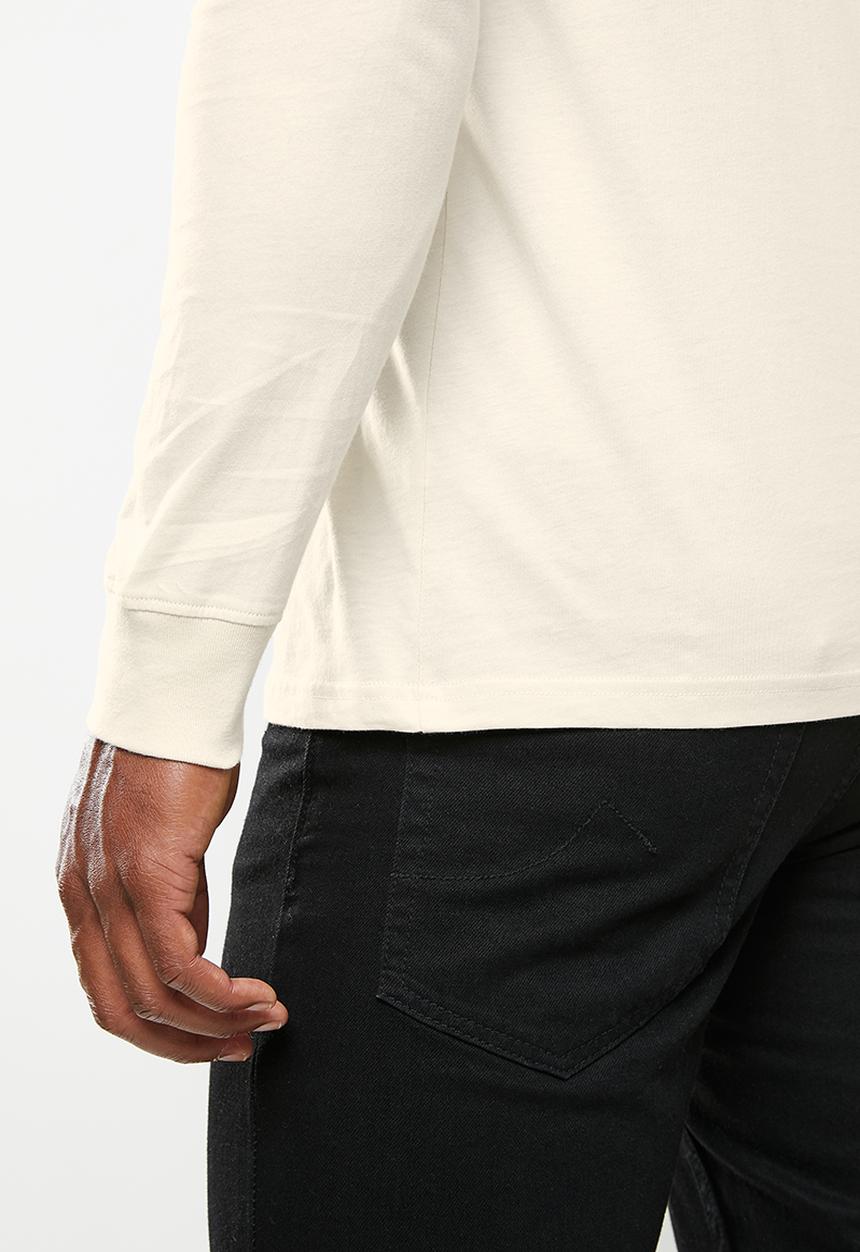 POLO - Men logo long sleeve tee - stone