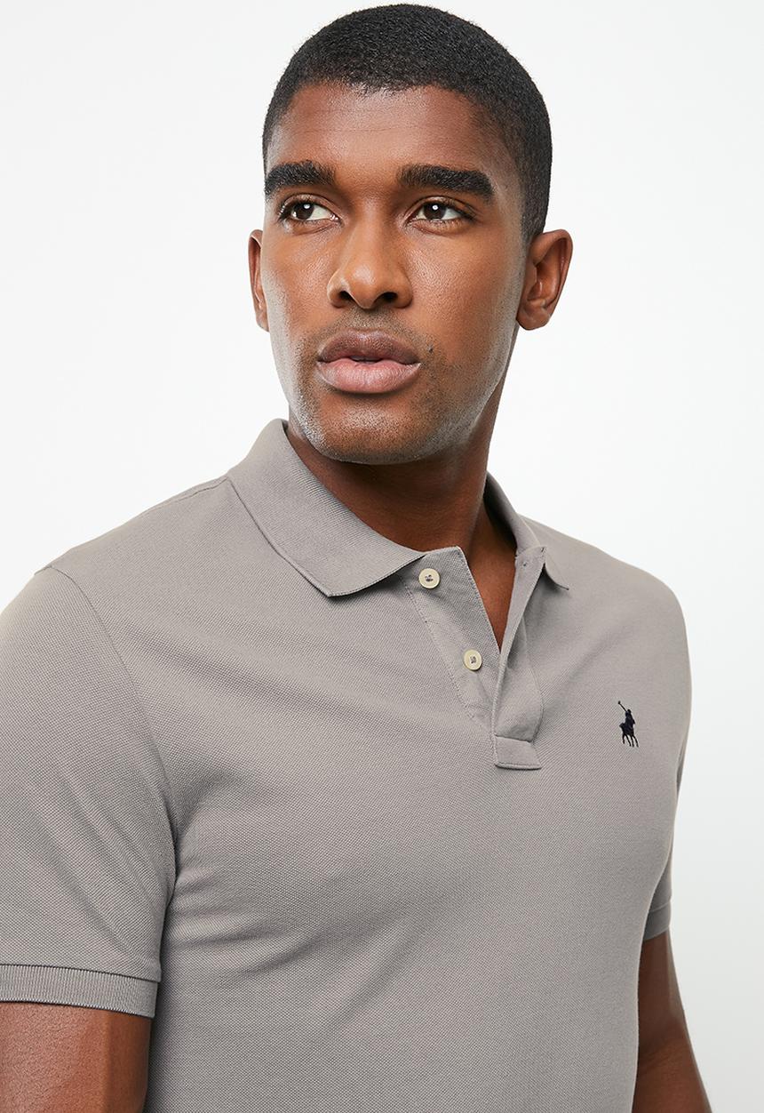 POLO - Mens plain pique short sleeve golfer - grey