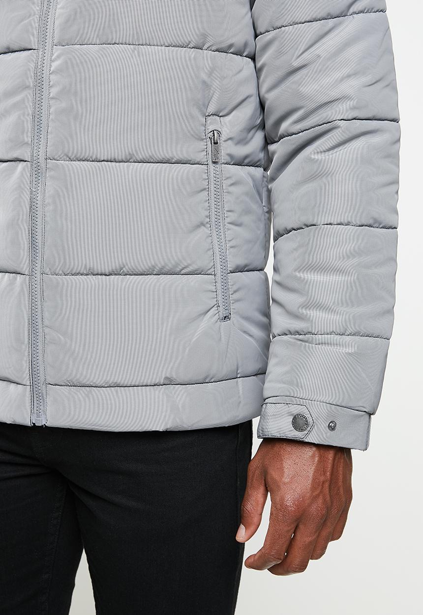 POLO - Mens printed puffer jacket - charcoal