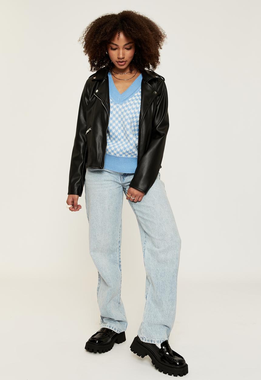 Supré  - Melissa knit vest - cali blue/houndstooth