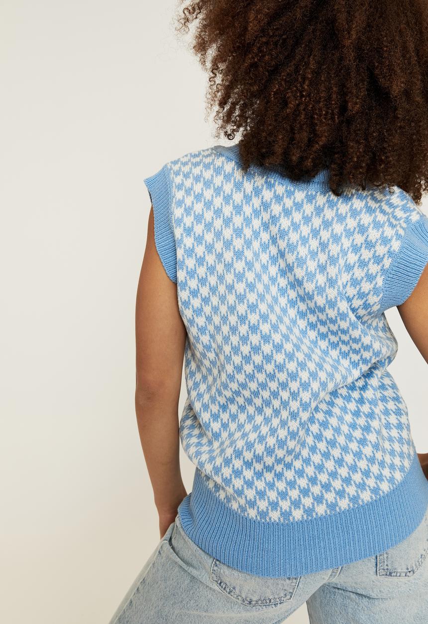 Supré  - Melissa knit vest - cali blue/houndstooth