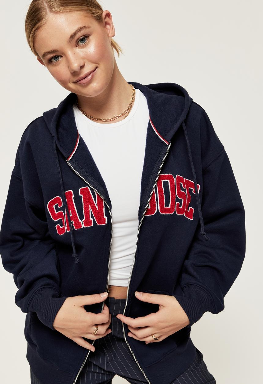 Supré  - Lisa printed hoodie - varsity navy