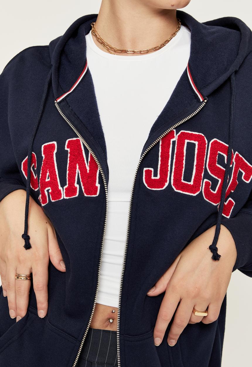 Supré  - Lisa printed hoodie - varsity navy
