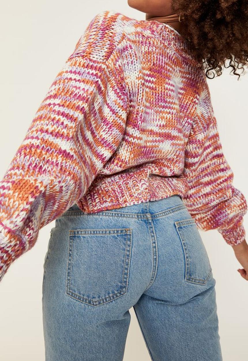 Supré  - Ellie multicolour knit cardigan - pink