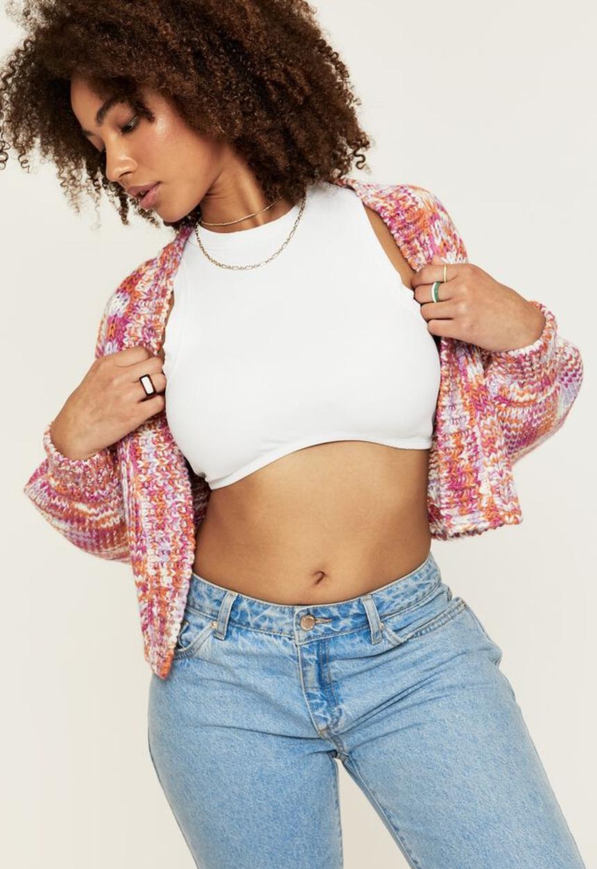 Supré  - Ellie multicolour knit cardigan - pink