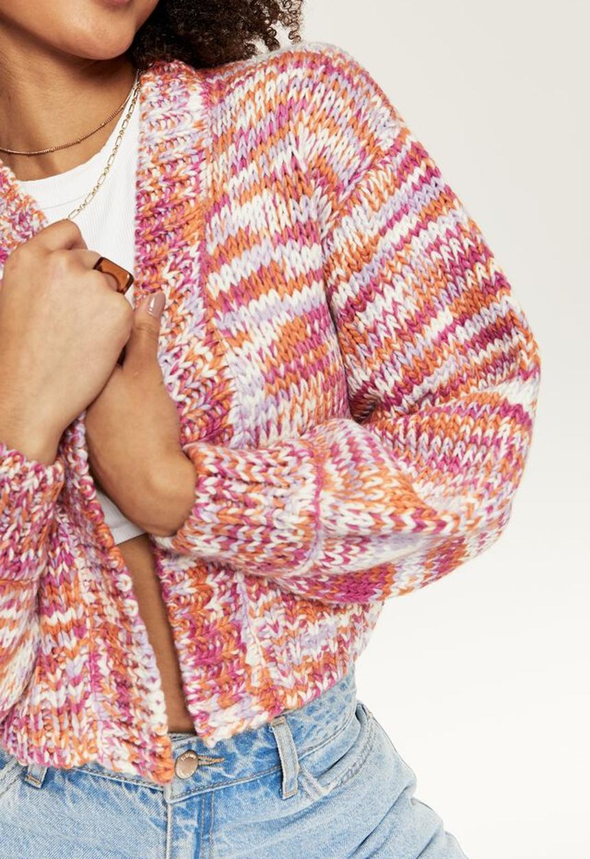 Supré  - Ellie multicolour knit cardigan - pink