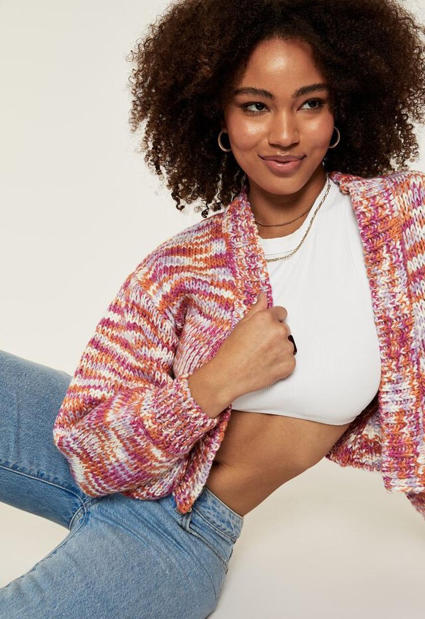 Supré  - Ellie multicolour knit cardigan - pink