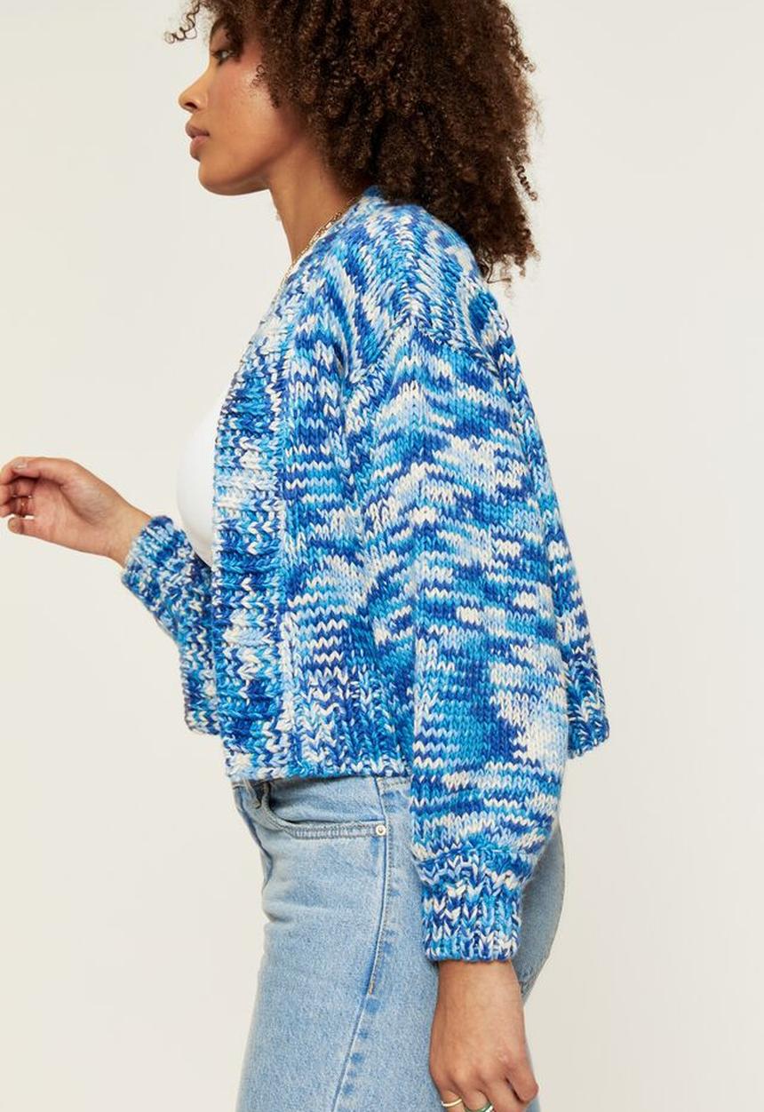 Supré  - Ellie multicolour knit cardigan - blue